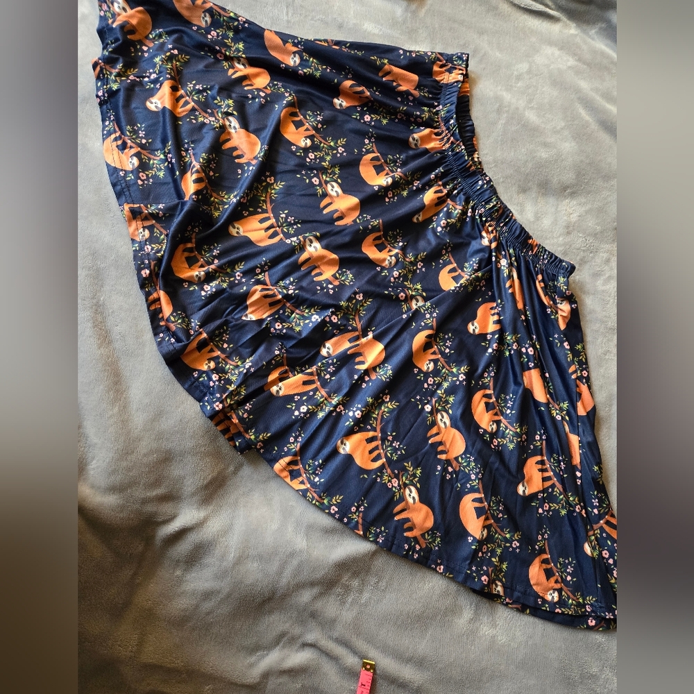 Navy blue sloth mini skirt